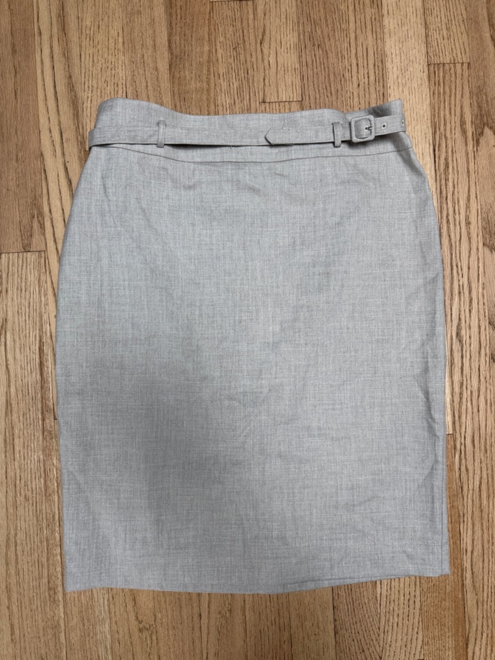 Ann Taylor Skirt Light Gray Belted Pencil Skirt